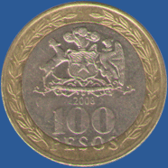100 песо Чили 2008 года